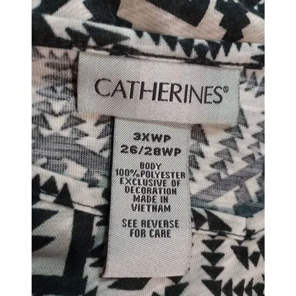 Catherines Shirt‎ Ladies 3x Petite Black Tan Fringe - Picture 5 of 6